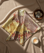 One Leaf One Bodhi Illustrated Silk Scarf (Medium) | 100% Mulberry Silk