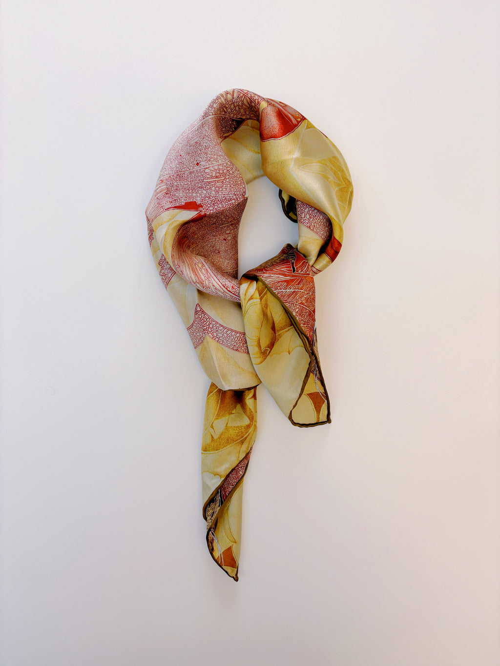 One Leaf One Bodhi Illustrated Silk Scarf (Medium) | 100% Mulberry Silk