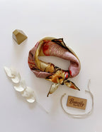 One Leaf One Bodhi Illustrated Silk Scarf (Medium) | 100% Mulberry Silk